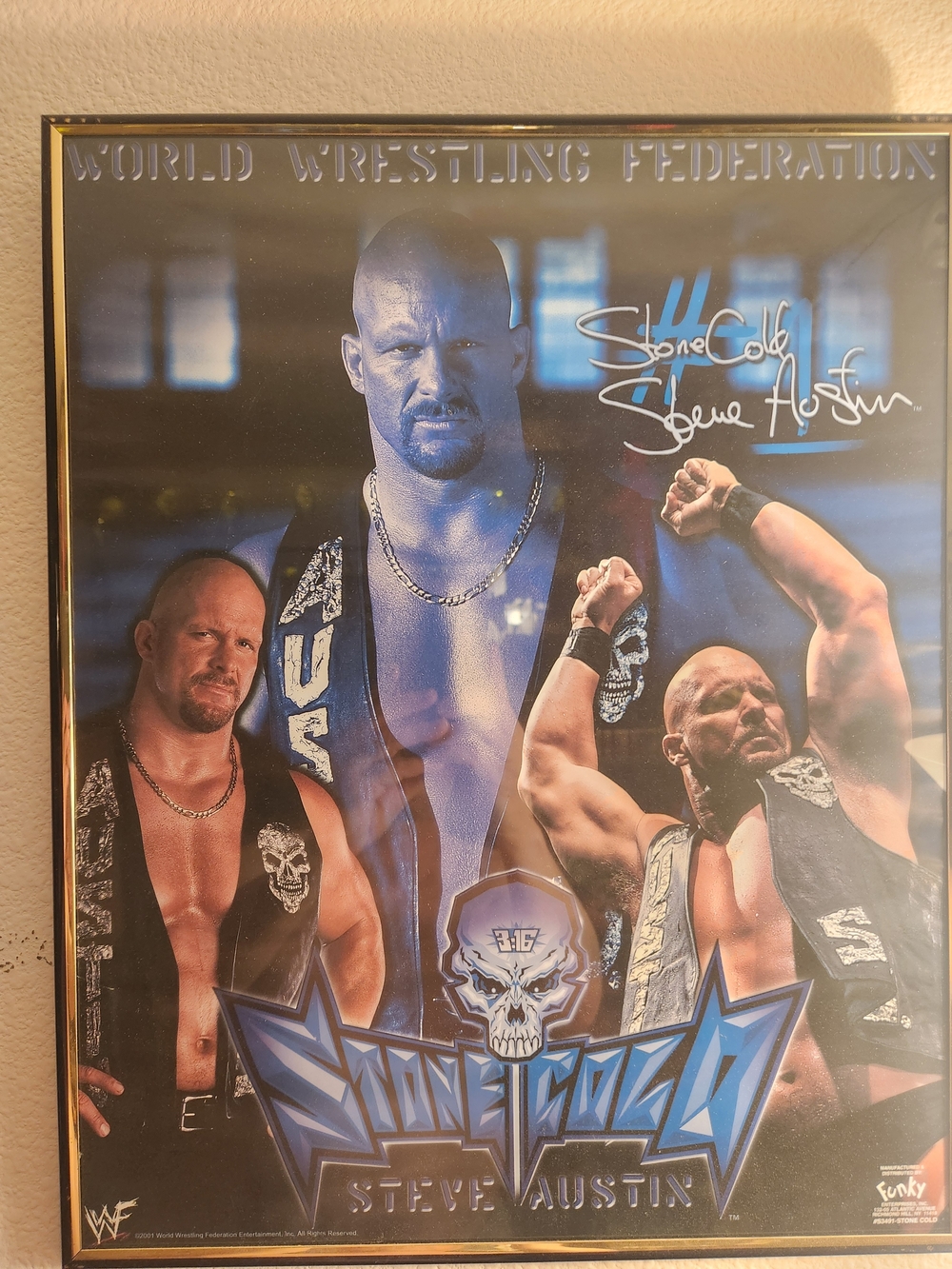 Stone Cold Steve Austin Poster Action Figure Playset - Blue